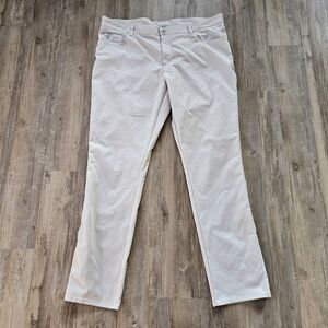 Peter Millar Men's Cream EB66 Performance Golf Chino Pants 42x34 Active